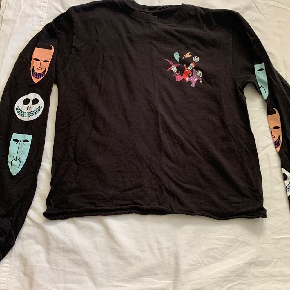Nightmare Before Christmas Long Sleeve Crop-Top